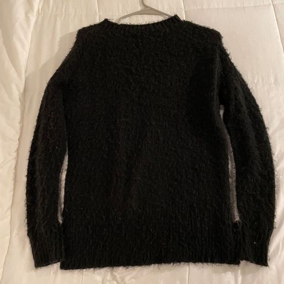 Vera Wang Black, White & Grey Gradient Fuzzy Sweater (Size Small) - Picture 2 of 3